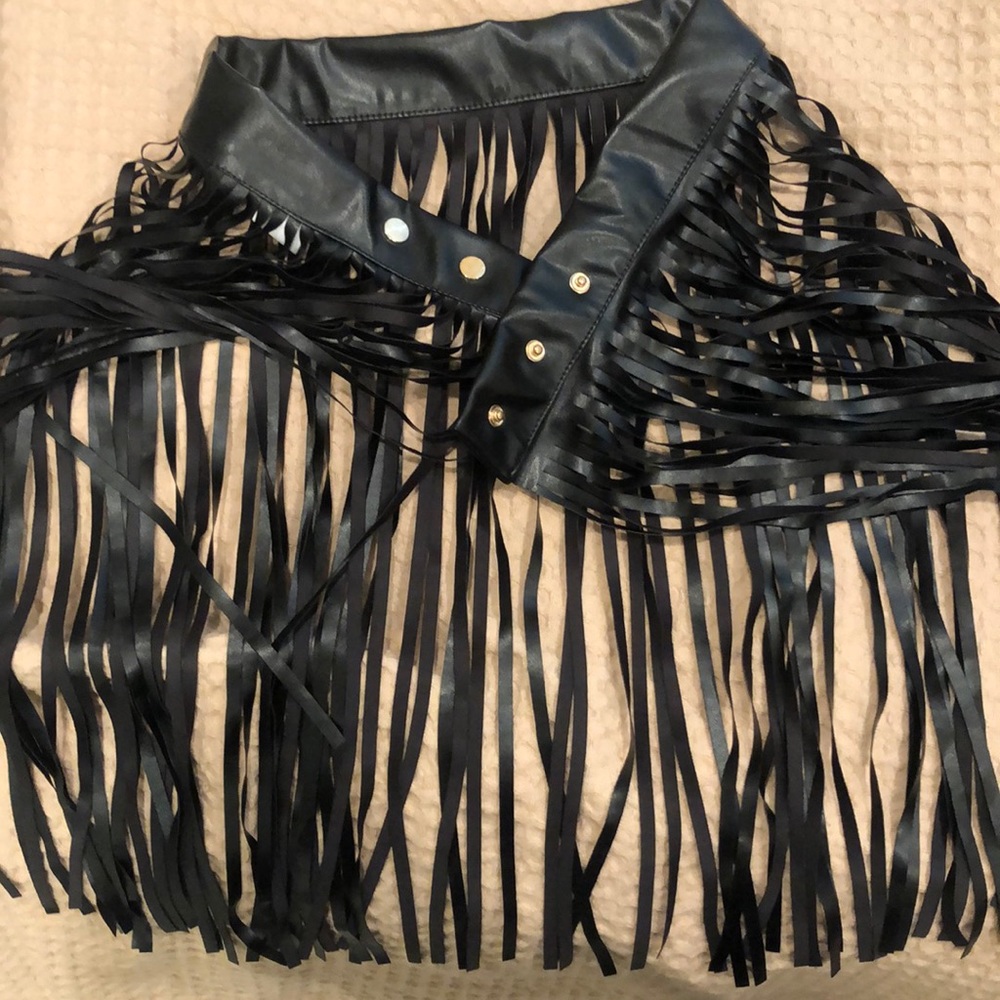 Black fringe festival skirt! NEVER WORN